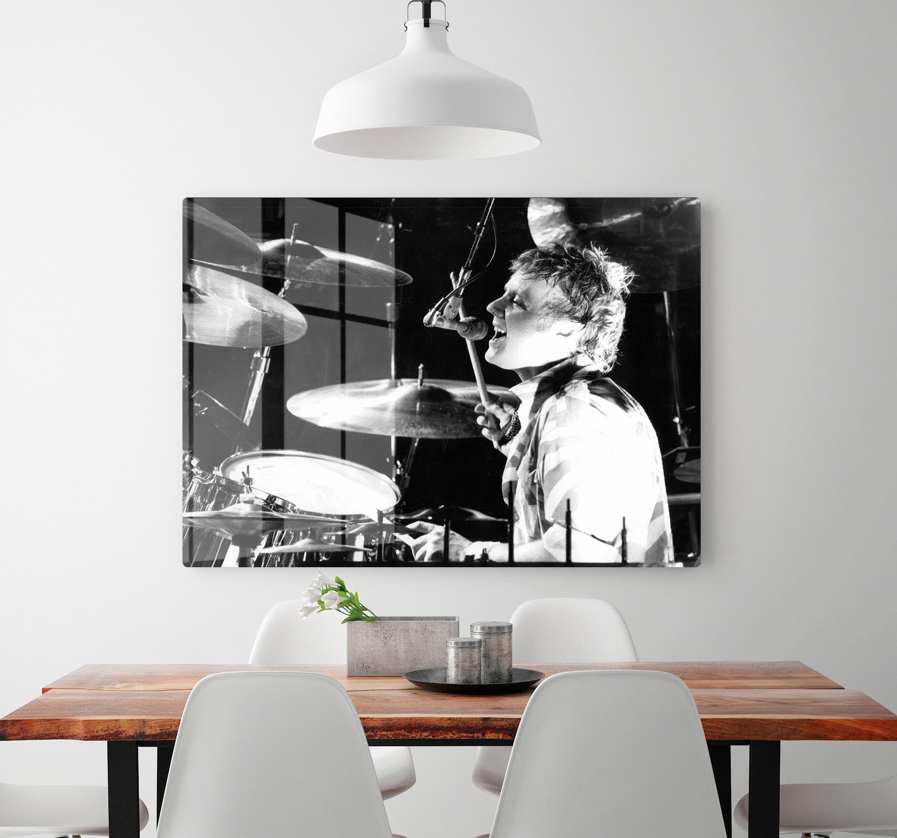 Queen Drummer Roger Taylor on stage HD Metal Print
