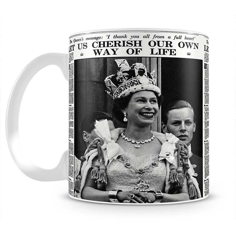 Queen Elizabeth II Coronation Daily Mail front page 3 June 1953 Mug - Canvas Art Rocks - 2