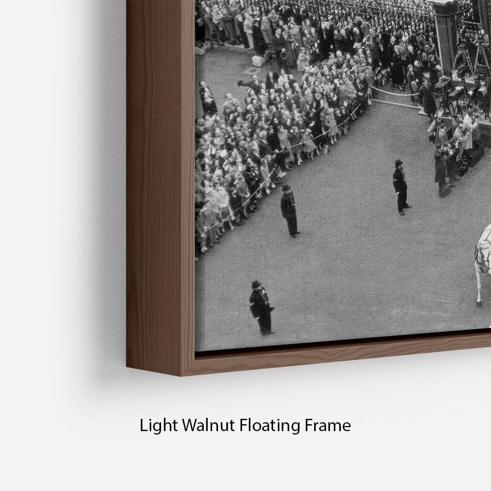 Queen Elizabeth II Coronation arriving home from a foreign tour Floating Frame Canvas