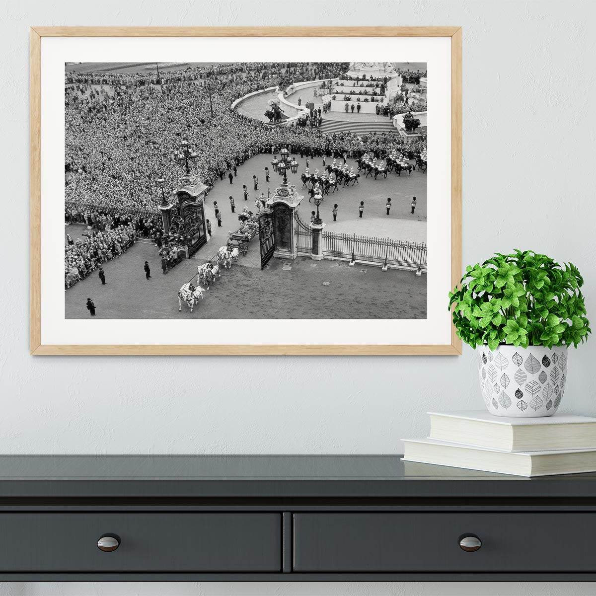 Queen Elizabeth II Coronation arriving home from a foreign tour Framed Print - Canvas Art Rocks - 3