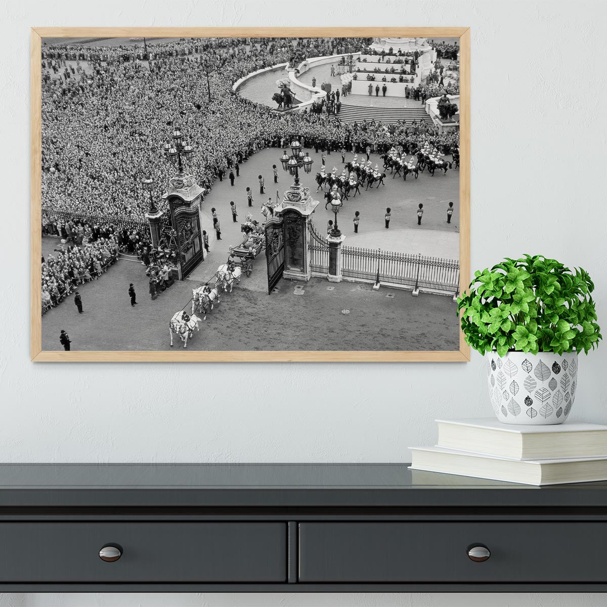 Queen Elizabeth II Coronation arriving home from a foreign tour Framed Print - Canvas Art Rocks - 4