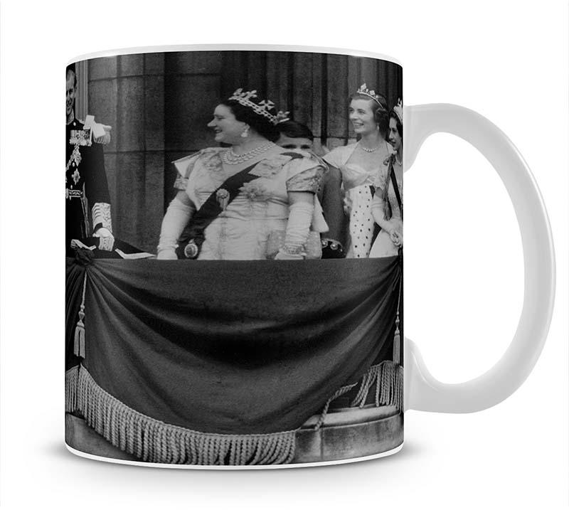Queen Elizabeth II Coronation group appearance on balcony Mug - Canvas Art Rocks - 1