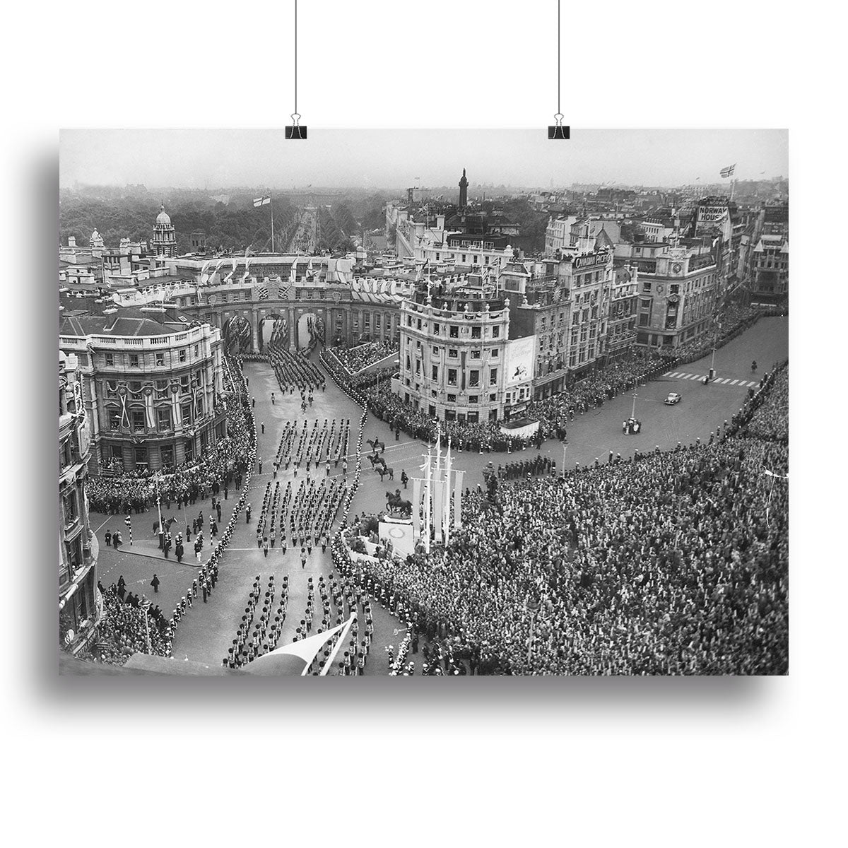 Queen Elizabeth II Coronation procession in Trafalgar Square Canvas Print or Poster - Canvas Art Rocks - 2