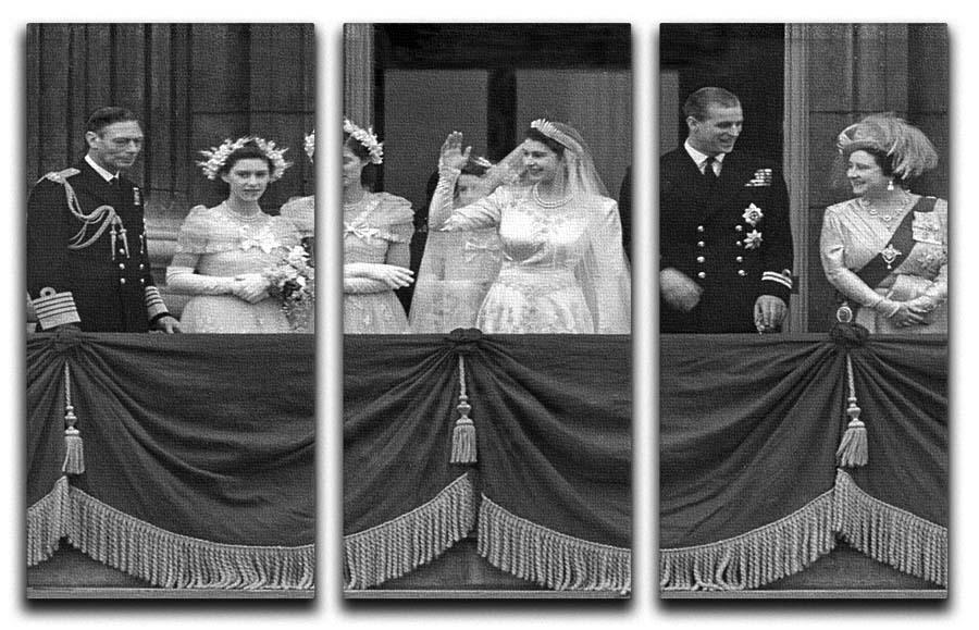 Queen Elizabeth II Wedding family group on balcony 3 Split Panel Canvas Print - Canvas Art Rocks - 1