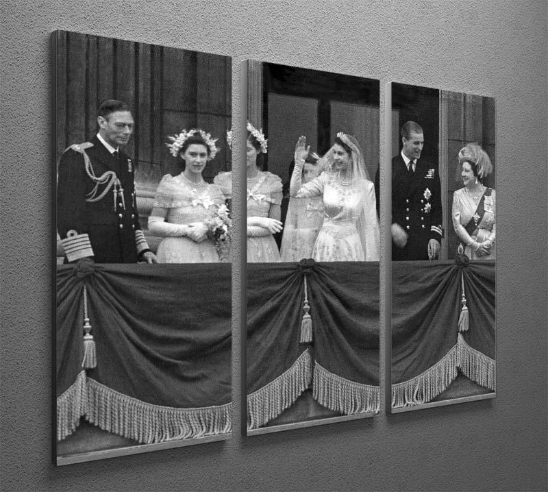 Queen Elizabeth II Wedding family group on balcony 3 Split Panel Canvas Print - Canvas Art Rocks - 2