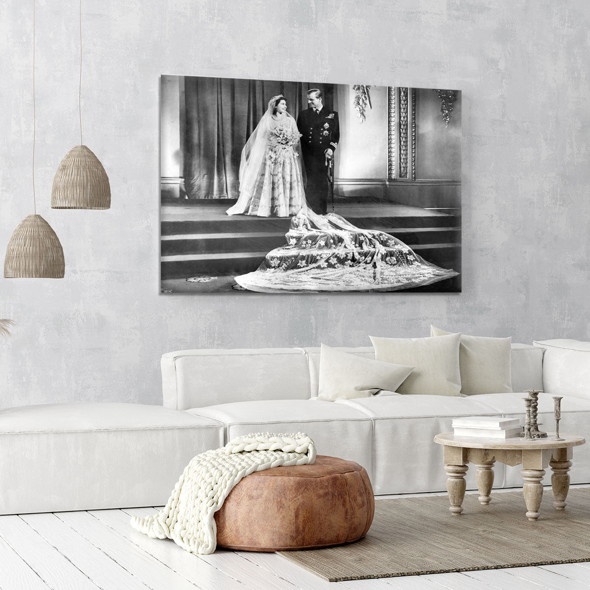 Queen Elizabeth II Wedding portrait of the couple at the palace Canvas Print or Poster - Canvas Art Rocks - 6