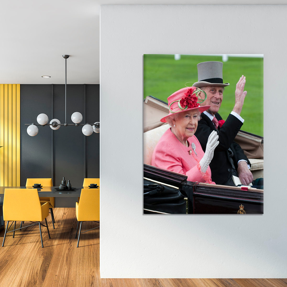 Queen Elizabeth II and Prince Philip in their carriage at Ascot Canvas Print or Poster - Canvas Art Rocks - 4