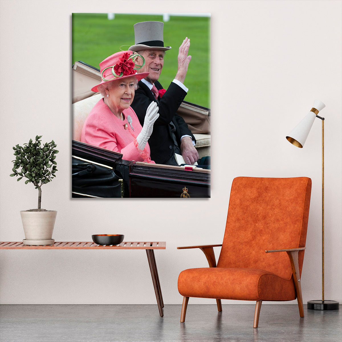 Queen Elizabeth II and Prince Philip in their carriage at Ascot Canvas Print or Poster - Canvas Art Rocks - 6