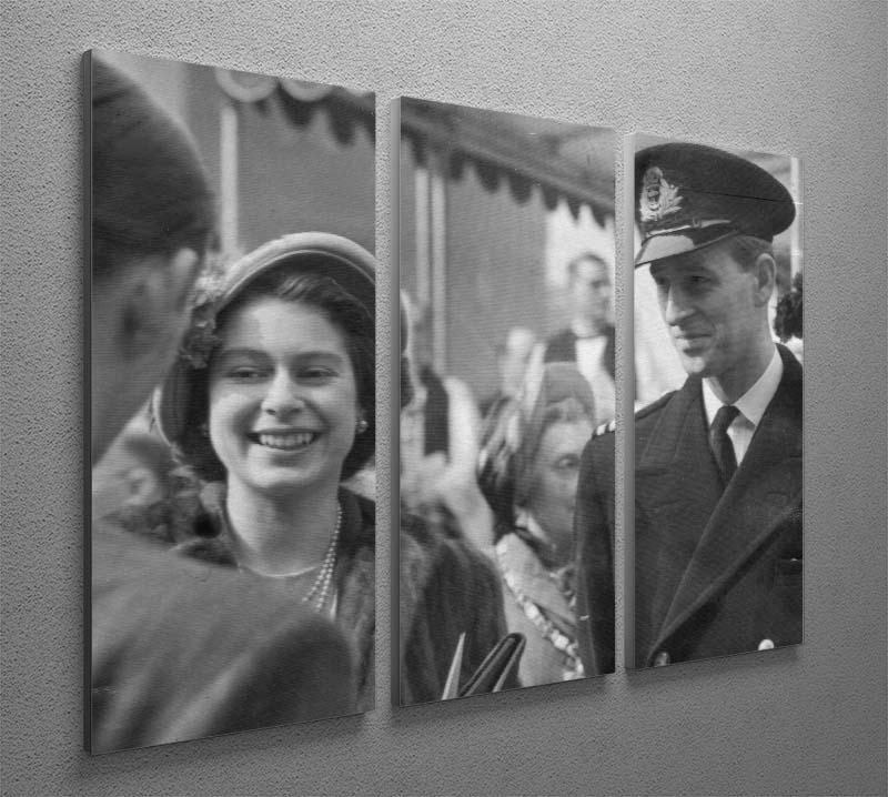 Queen Elizabeth II and Prince Philip touring as young couple 3 Split Panel Canvas Print - Canvas Art Rocks - 2