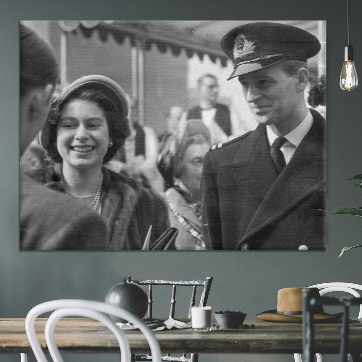 Queen Elizabeth II and Prince Philip touring as young couple Canvas Print or Poster - Canvas Art Rocks - 3