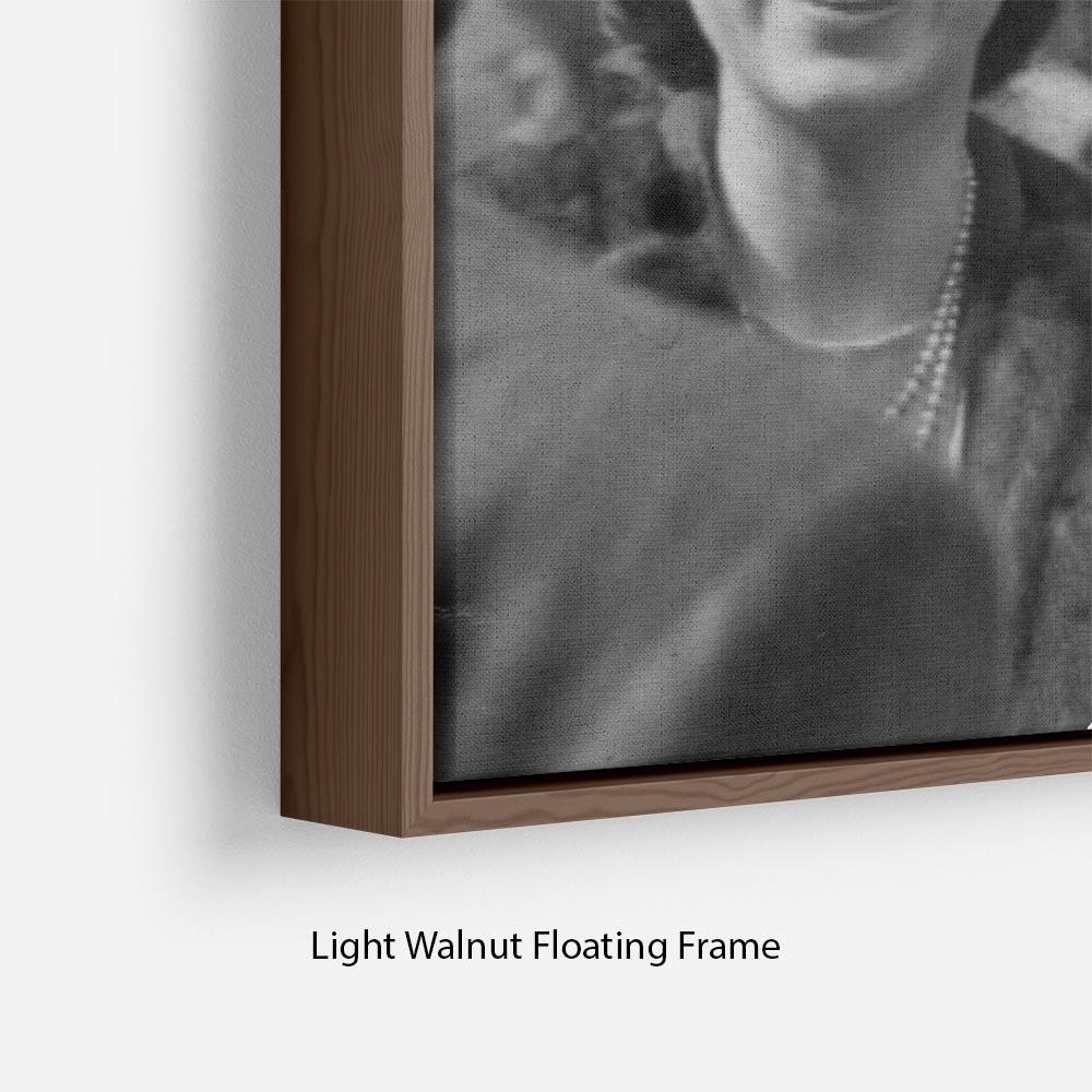 Queen Elizabeth II and Prince Philip touring as young couple Floating Frame Canvas