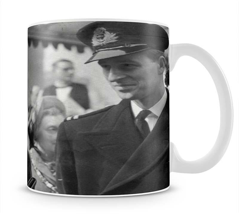 Queen Elizabeth II and Prince Philip touring as young couple Mug - Canvas Art Rocks - 1
