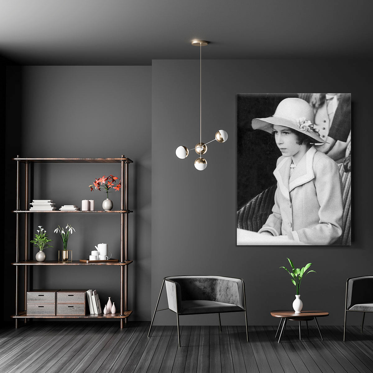 Queen Elizabeth II as a child seated in a hat Canvas Print or Poster - Canvas Art Rocks - 5