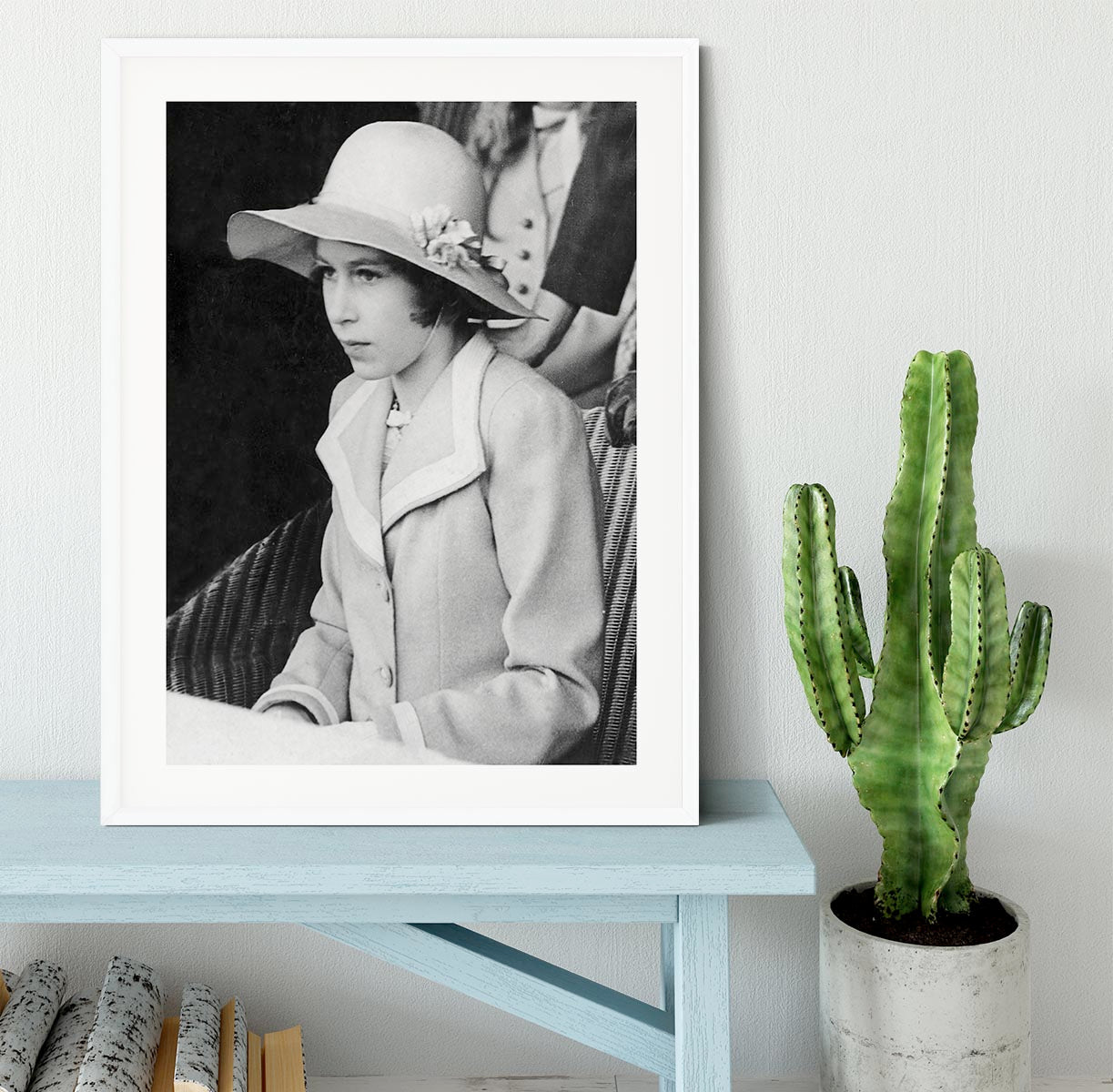 Queen Elizabeth II as a child seated in a hat Framed Print - Canvas Art Rocks - 5
