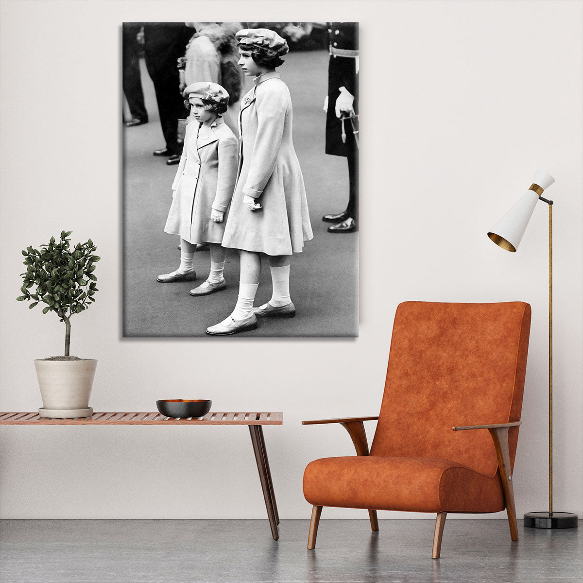 Queen Elizabeth II as a child with her sister in matched outfits Canvas Print or Poster - Canvas Art Rocks - 6