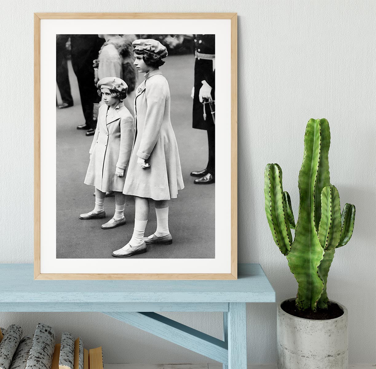 Queen Elizabeth II as a child with her sister in matched outfits Framed Print - Canvas Art Rocks - 3