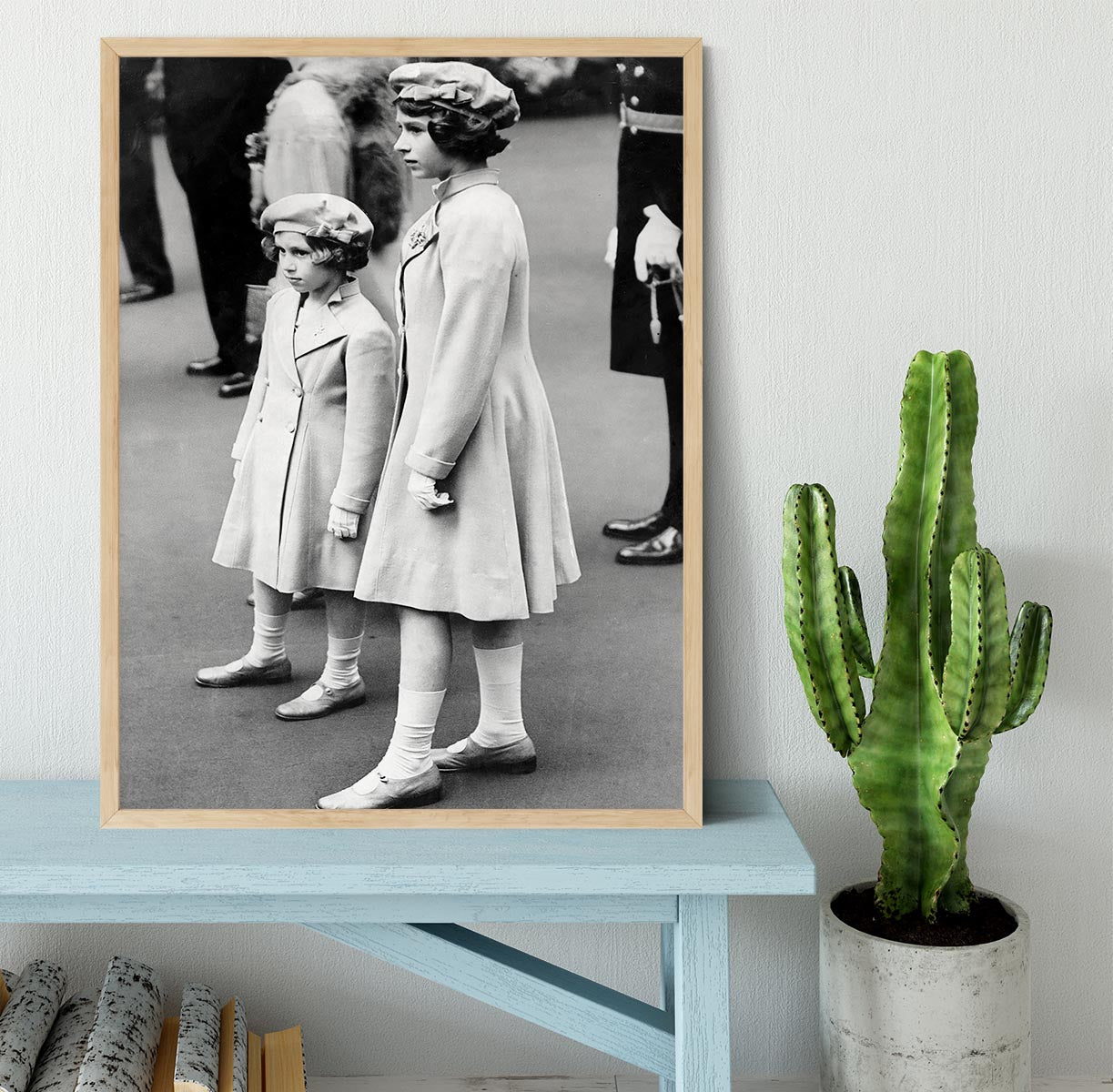 Queen Elizabeth II as a child with her sister in matched outfits Framed Print - Canvas Art Rocks - 4