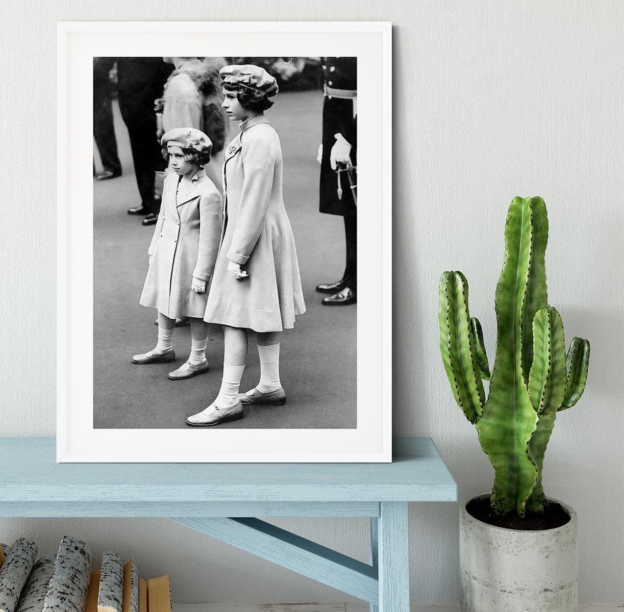 Queen Elizabeth II as a child with her sister in matched outfits Framed Print - Canvas Art Rocks - 5