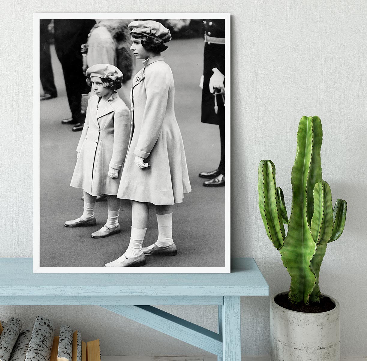 Queen Elizabeth II as a child with her sister in matched outfits Framed Print - Canvas Art Rocks -6