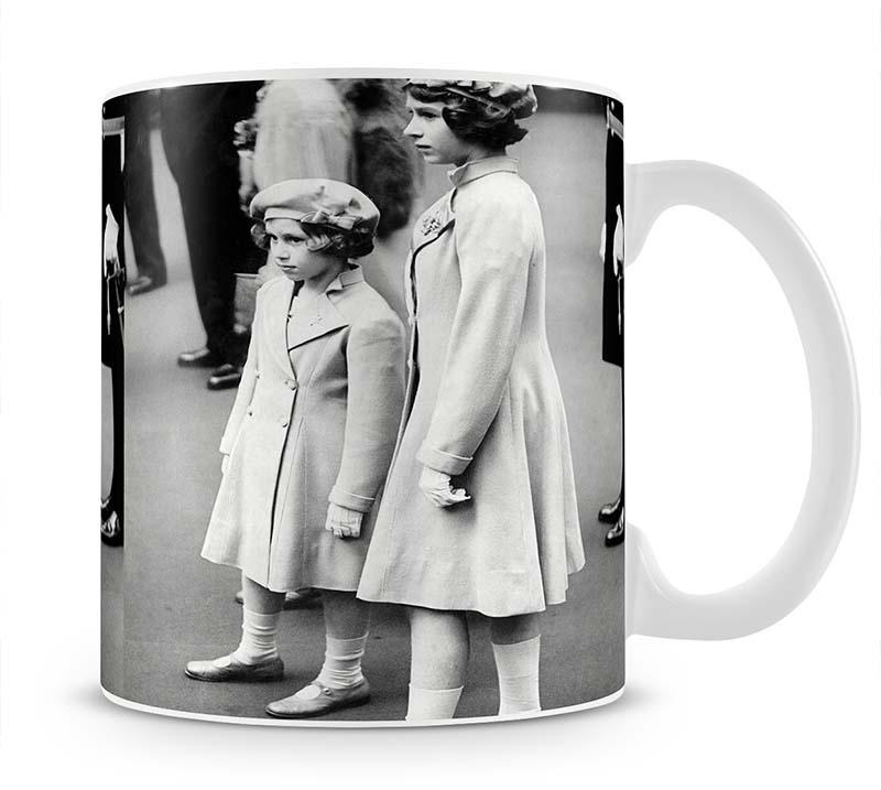 Queen Elizabeth II as a child with her sister in matched outfits Mug - Canvas Art Rocks - 1