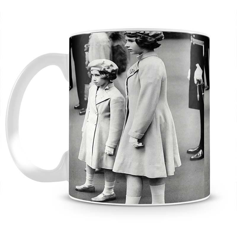 Queen Elizabeth II as a child with her sister in matched outfits Mug - Canvas Art Rocks - 2