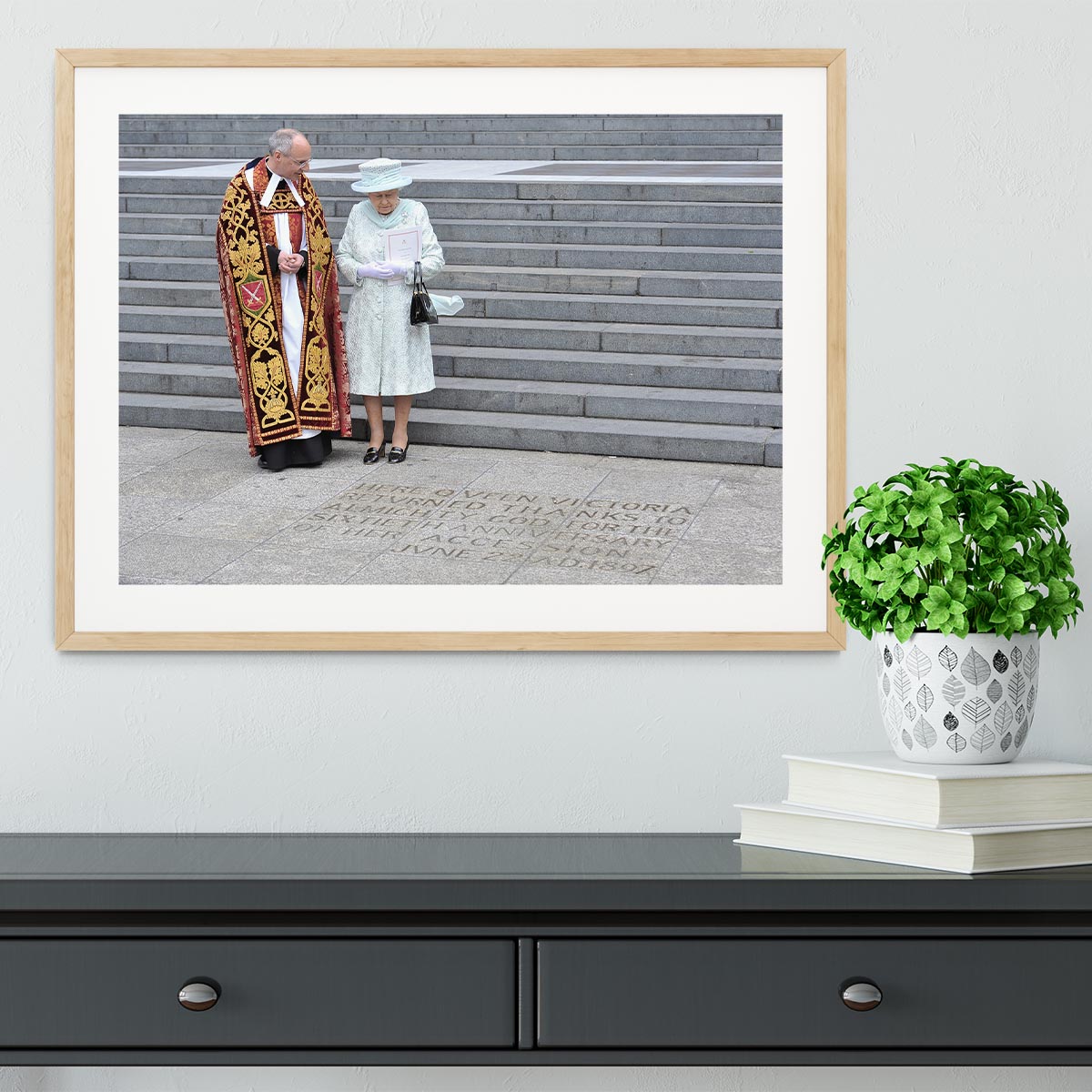 Queen Elizabeth II at her Diamond Jubilee service Framed Print - Canvas Art Rocks - 3
