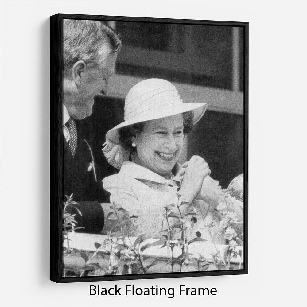 Queen Elizabeth II charmed at the Epsom Derby Floating Frame Canvas