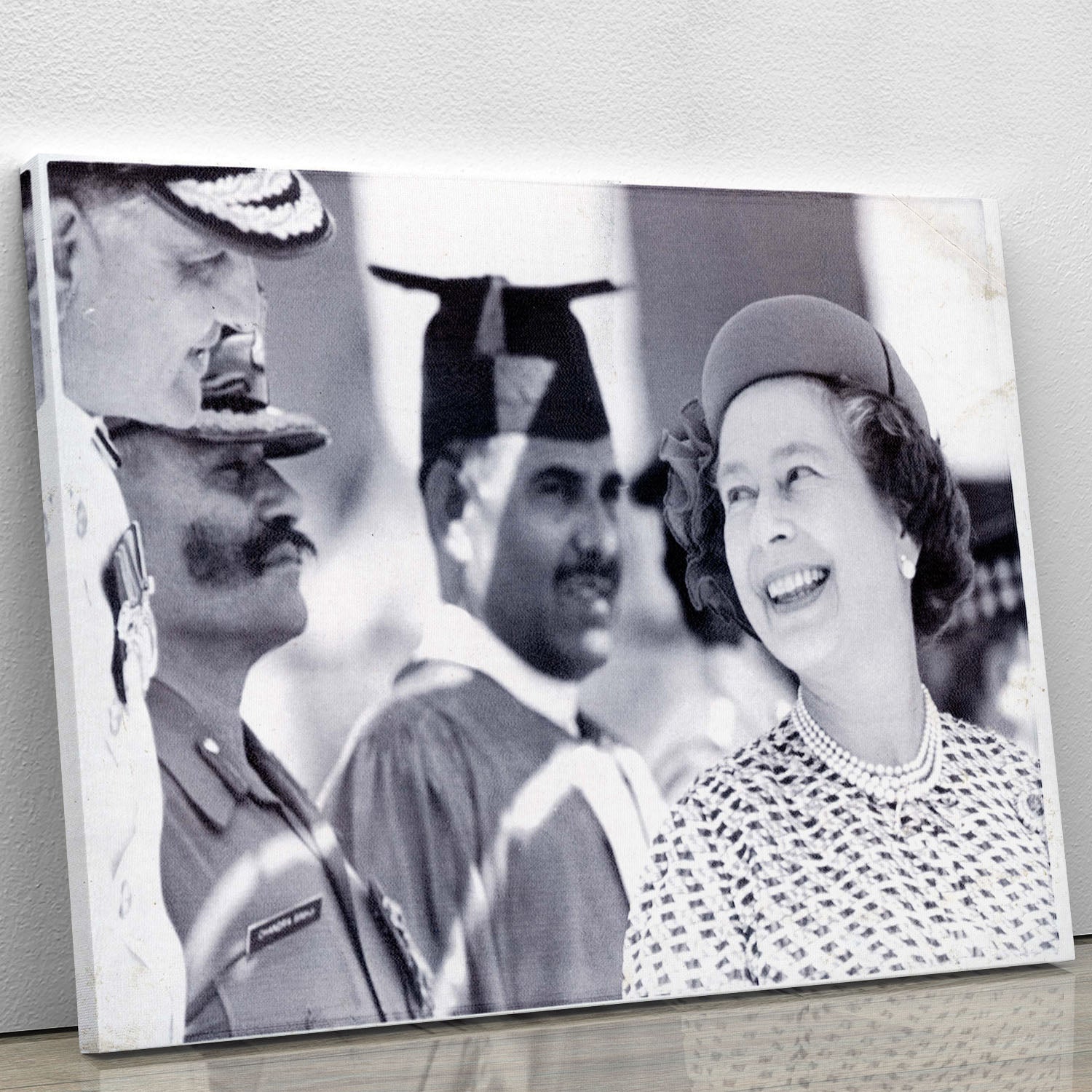 Queen Elizabeth II laughing during her tour of India Canvas Print or Poster - Canvas Art Rocks - 1
