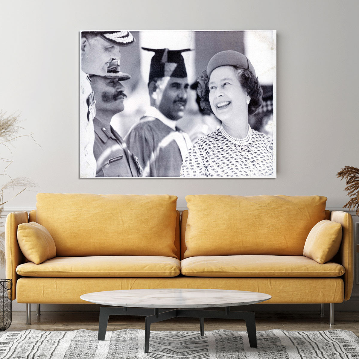 Queen Elizabeth II laughing during her tour of India Canvas Print or Poster - Canvas Art Rocks - 4