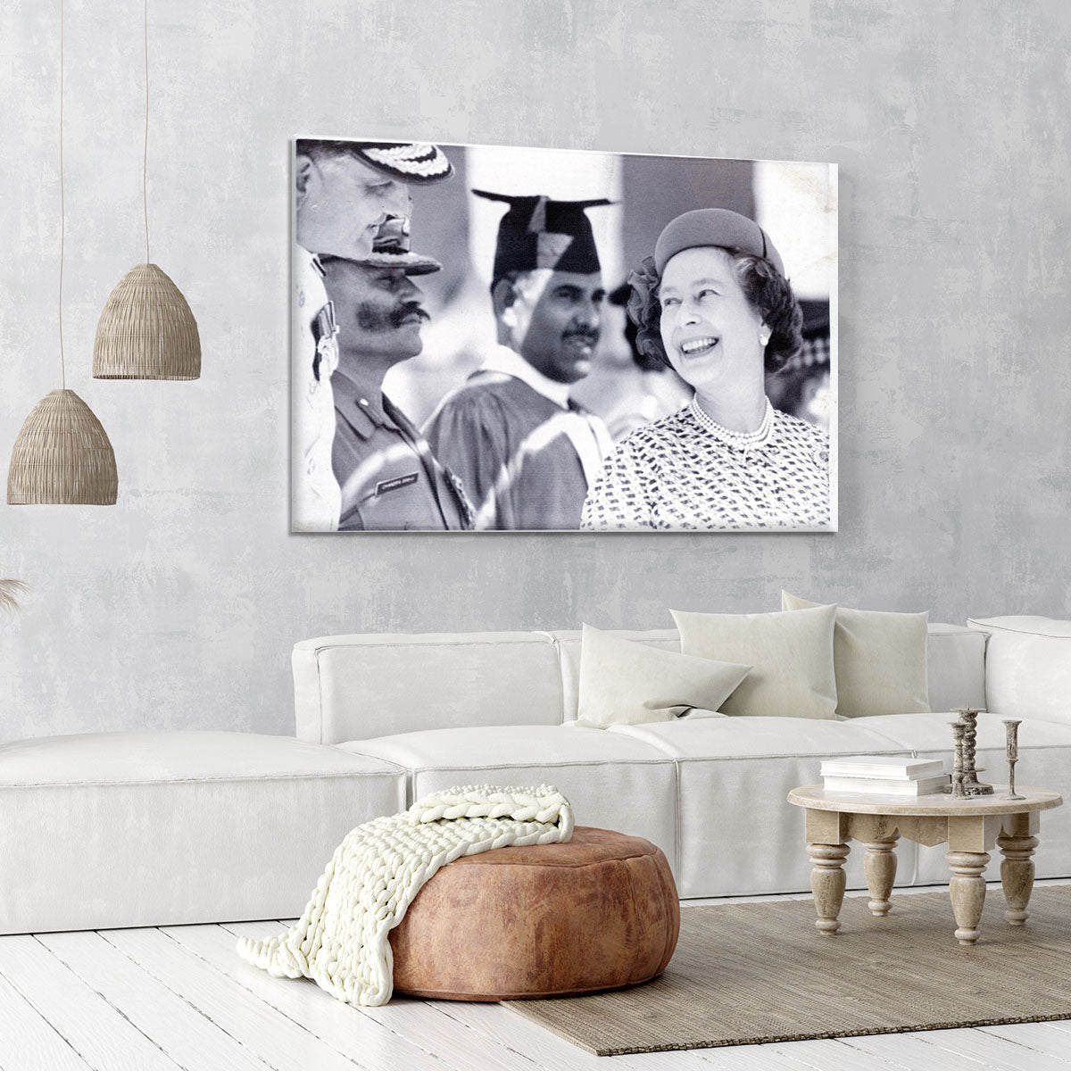 Queen Elizabeth II laughing during her tour of India Canvas Print or Poster - Canvas Art Rocks - 6