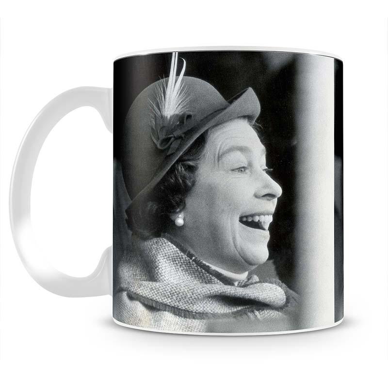 Queen Elizabeth II looking pleased at the Badminton Horse Trials Mug - Canvas Art Rocks - 2
