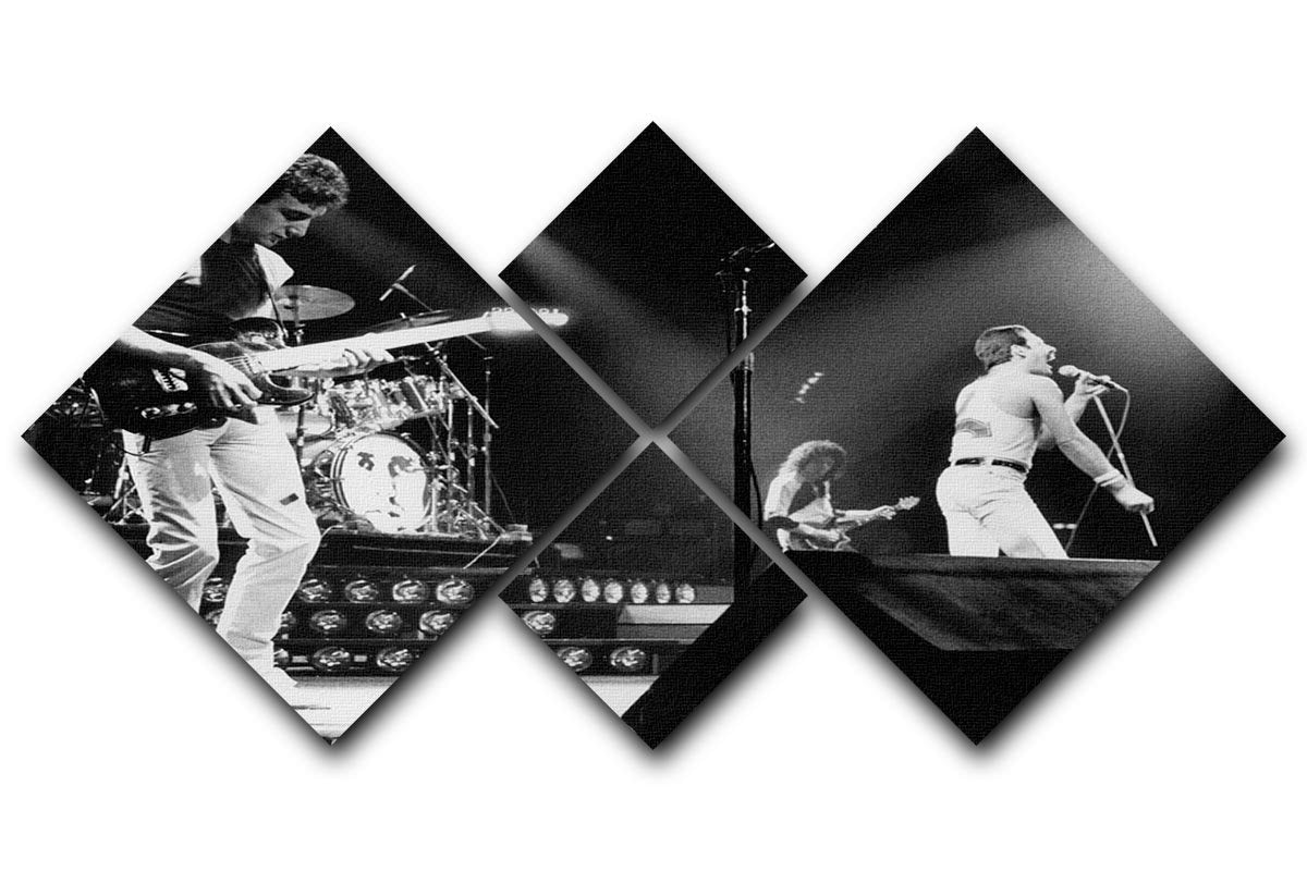 Queen Live On Stage 4 Square Multi Panel Canvas  - Canvas Art Rocks - 1
