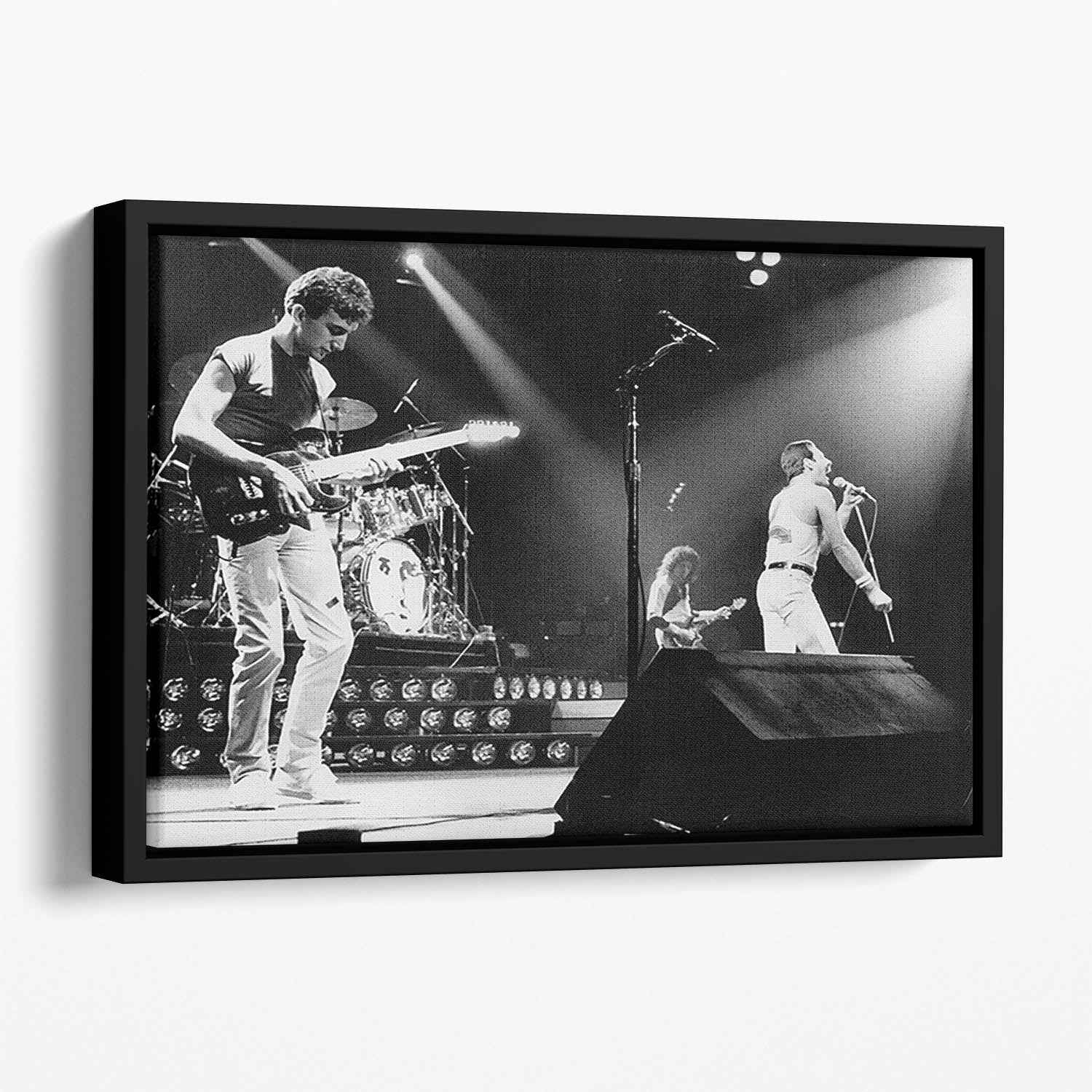 Queen Live On Stage Floating Framed Canvas