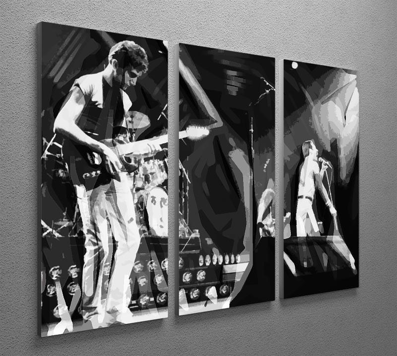 Queen Live On Stage Pop Art 3 Split Panel Canvas Print - Canvas Art Rocks - 2