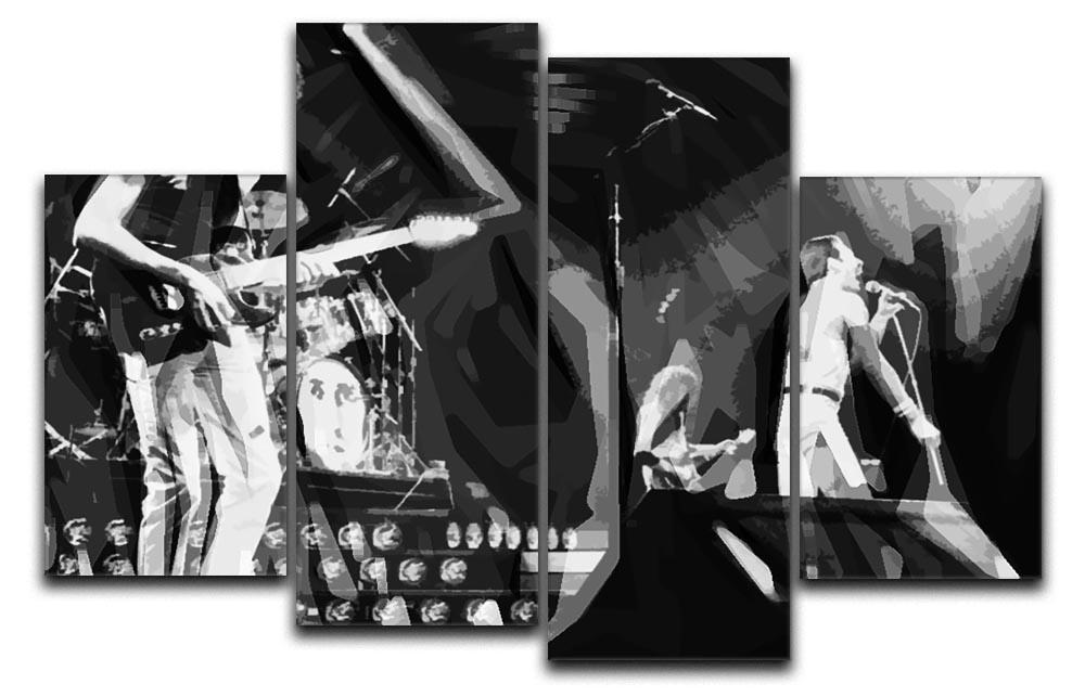 Queen Live On Stage Pop Art 4 Split Panel Canvas  - Canvas Art Rocks - 1