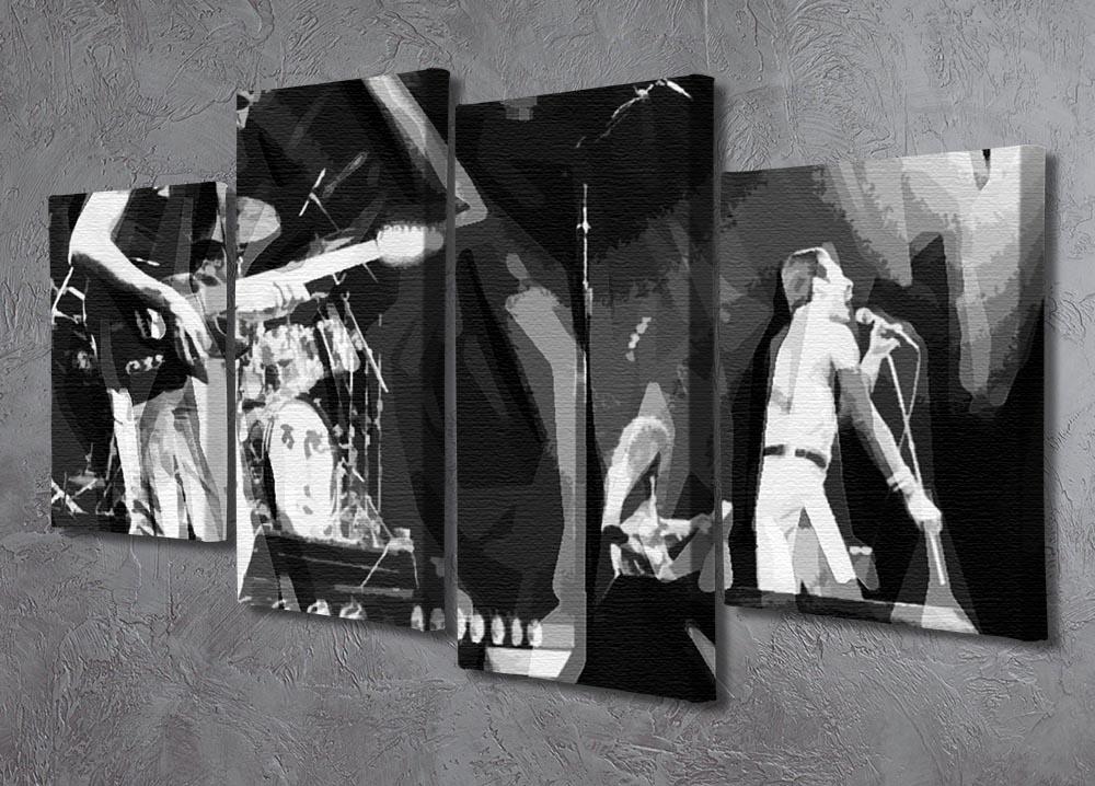 Queen Live On Stage Pop Art 4 Split Panel Canvas - Canvas Art Rocks - 2