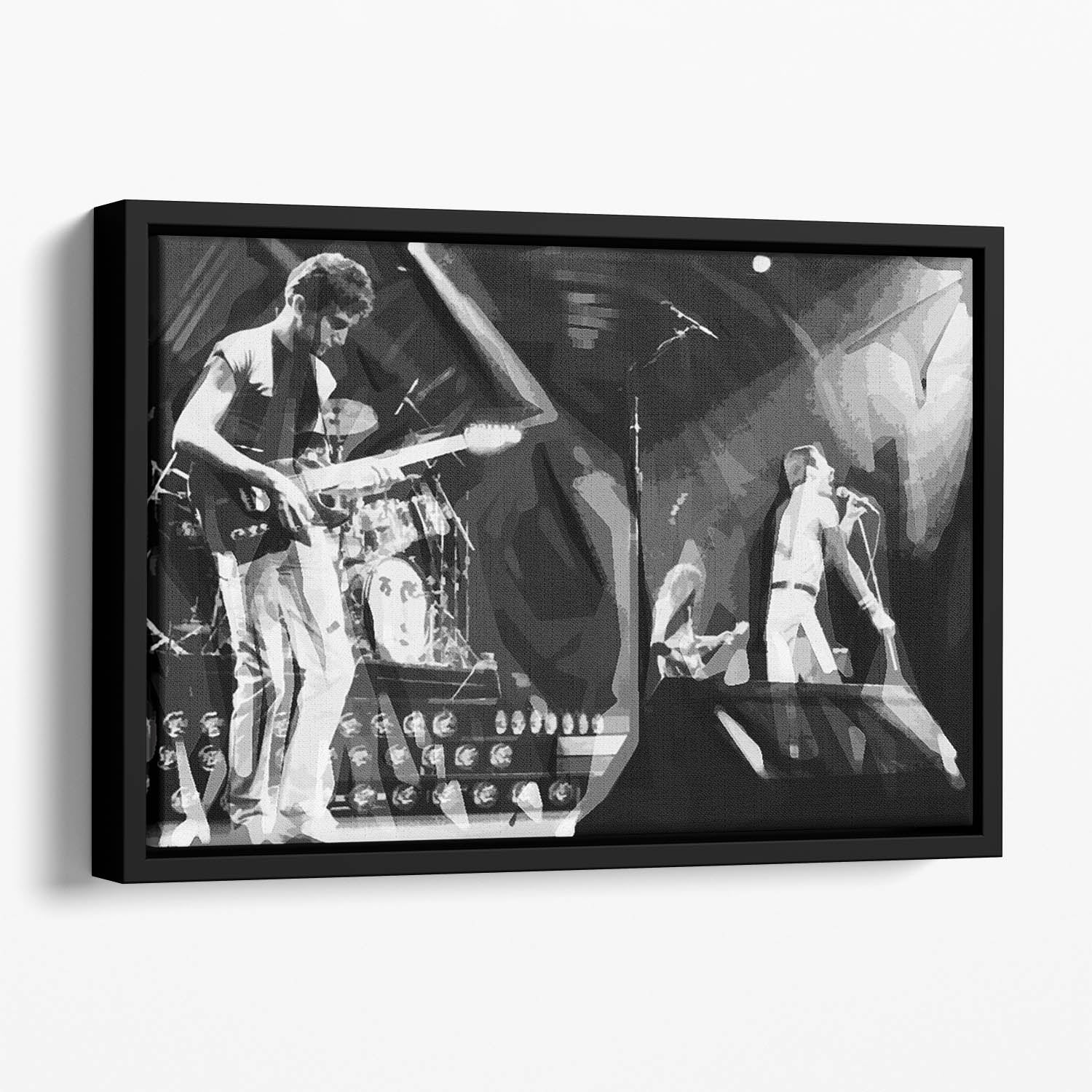 Queen Live On Stage Pop Art Floating Framed Canvas