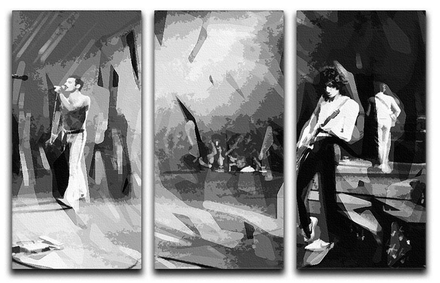 Queen Live Pop Art 3 Split Panel Canvas Print - Canvas Art Rocks - 1