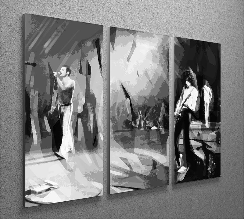 Queen Live Pop Art 3 Split Panel Canvas Print - Canvas Art Rocks - 2