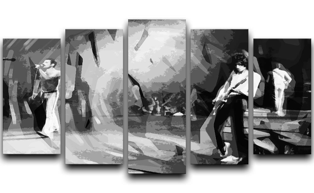 Queen Live Pop Art 5 Split Panel Canvas  - Canvas Art Rocks - 1