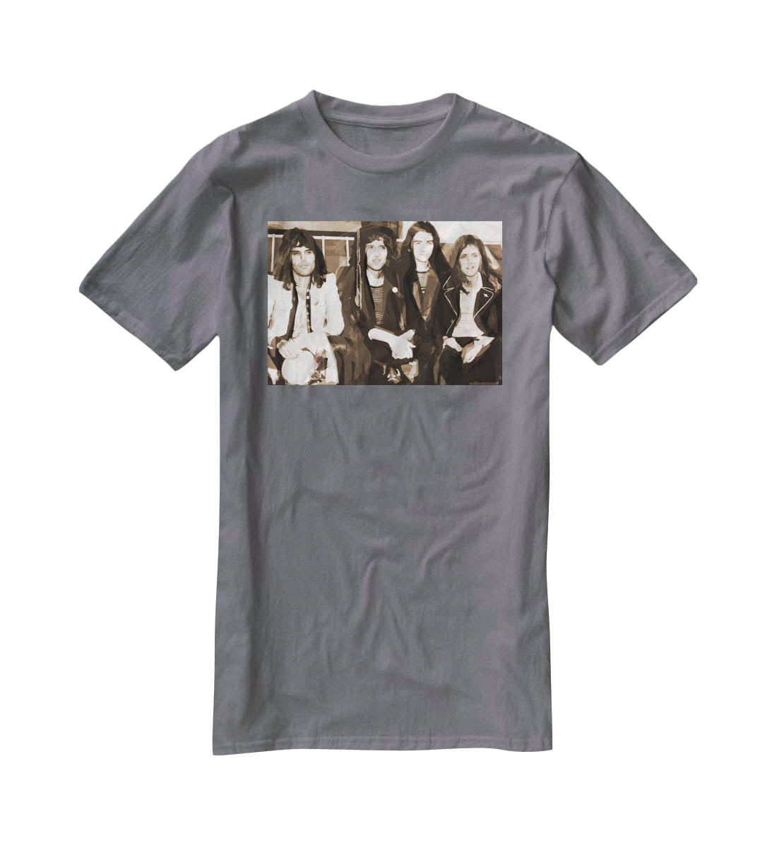Queen Sepia Pop Art T-Shirt - Canvas Art Rocks - 3