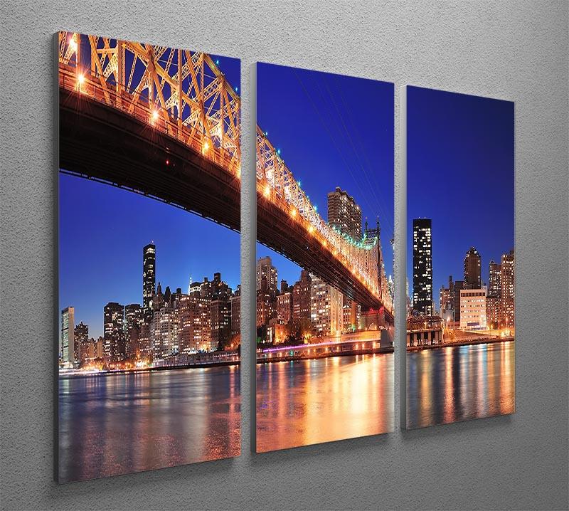 Queensboro Bridge over New York 3 Split Panel Canvas Print - Canvas Art Rocks - 2