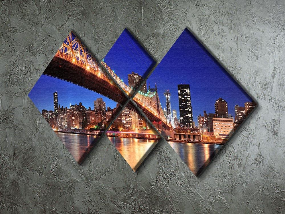 Queensboro Bridge over New York 4 Square Multi Panel Canvas  - Canvas Art Rocks - 2