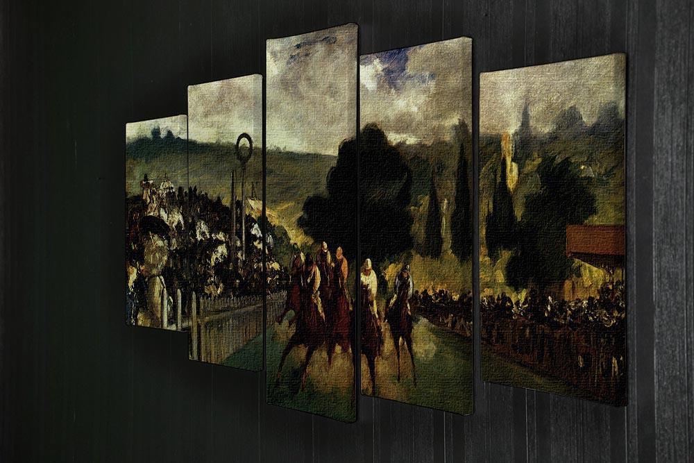 Race at Longchamp by Manet 5 Split Panel Canvas - Canvas Art Rocks - 2