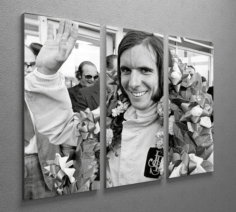 Racing driver Emerson Fittipaldi 1972 3 Split Panel Canvas Print - Canvas Art Rocks - 2