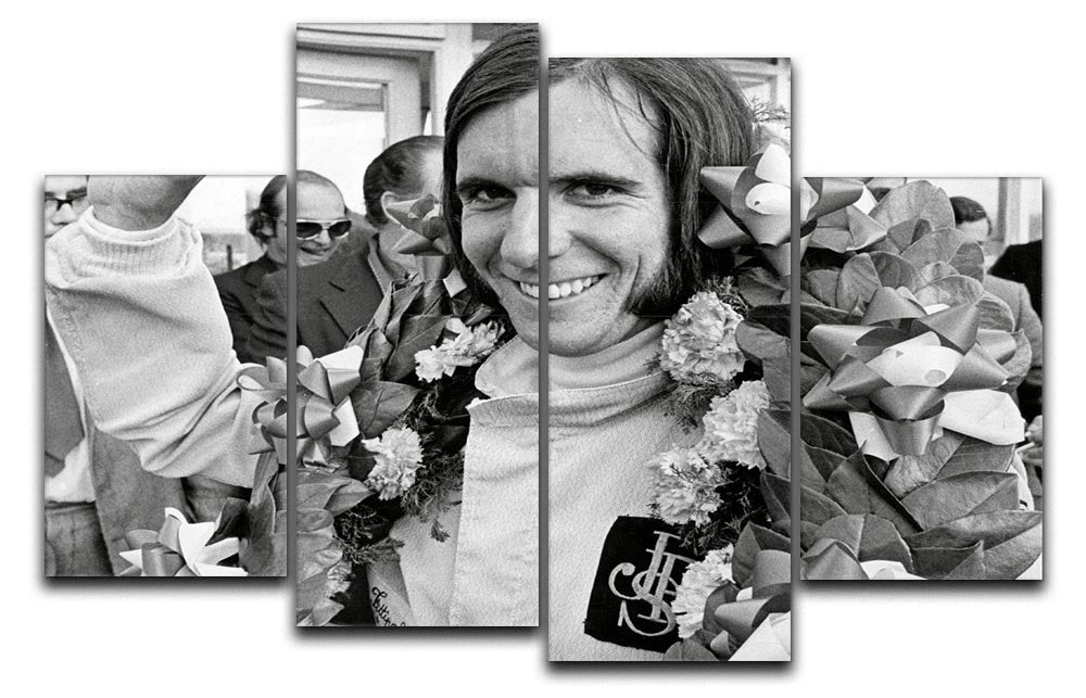 Racing driver Emerson Fittipaldi 1972 4 Split Panel Canvas - Canvas Art Rocks - 1