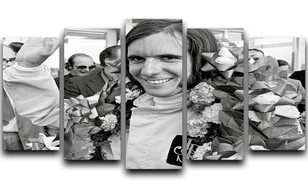 Racing driver Emerson Fittipaldi 1972 5 Split Panel Canvas - Canvas Art Rocks - 1