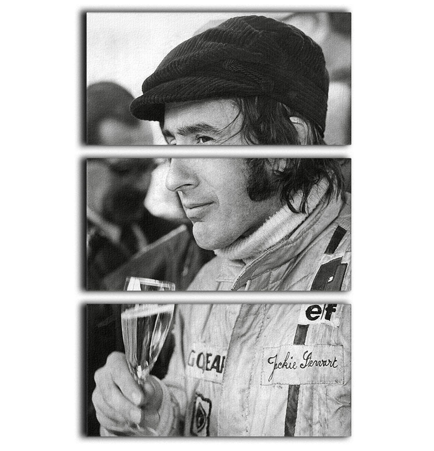 Racing driver Jackie Stewart in 1971 3 Split Panel Canvas Print - Canvas Art Rocks - 1