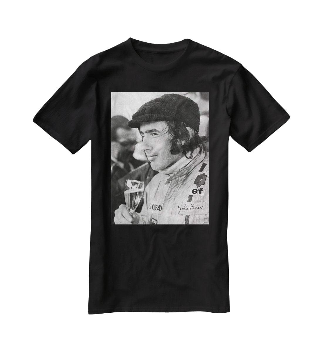 Racing driver Jackie Stewart in 1971 T-Shirt - Canvas Art Rocks - 1
