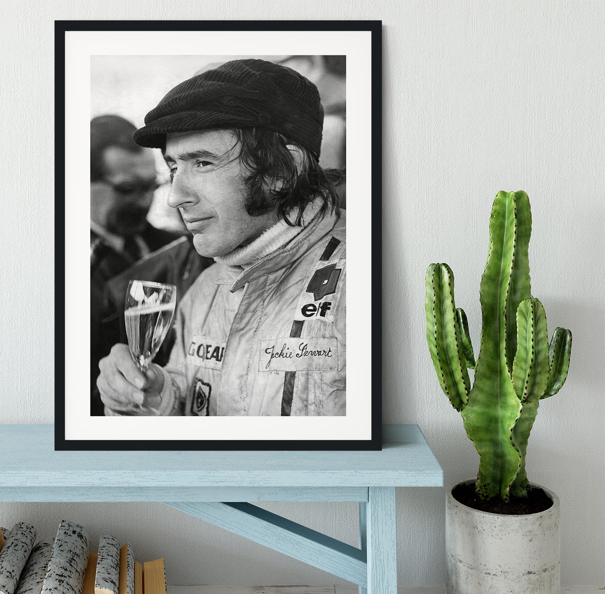 Racing driver Jackie Stewart in 1971 Framed Print - Canvas Art Rocks - 1